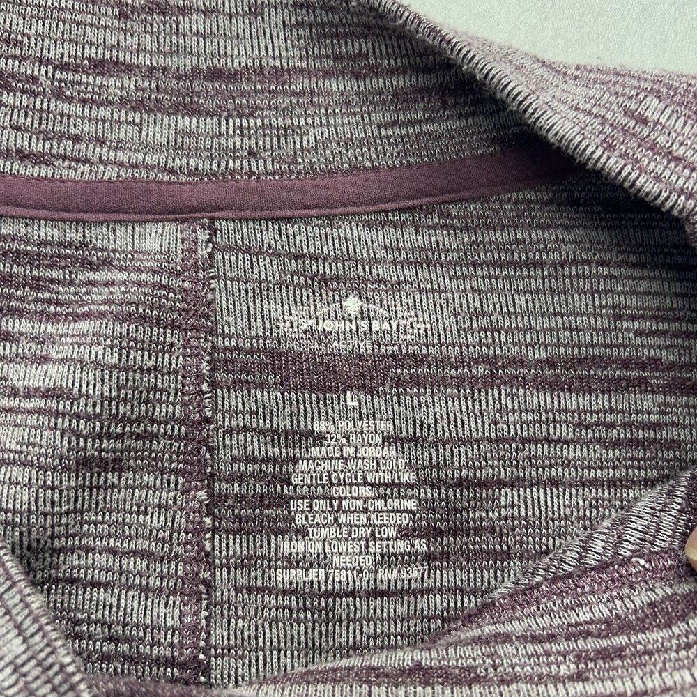 St John Bay Active Size Large Purple V-neck Sweater - Picture 2 of 6